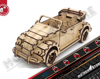 Volswagen Betlee Cnc laser cut Dxf, Ai, Cdr, Pdf, Svg files. Etc