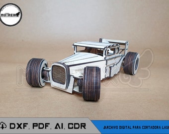 Ford hot road F1 cnc laser cut Dxf, Ai, Cdr, Pdf, Svg files. Etc