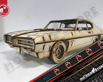 Pontiac Gto 1968 cnc laser cut Dxf, Ai, Cdr, Pdf, Svg files. Etc