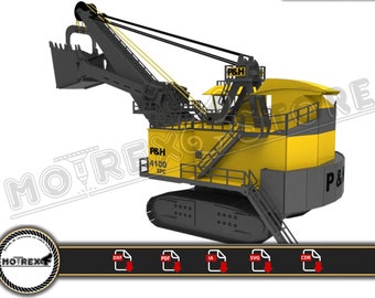 Files Mining shovel P&H 4100 Cnc laser cut Dxf, Ai, Cdr, Pdf, Svg. Etc
