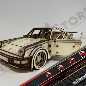 Porche 964 turbo Cnc découpé au laser fichiers Dxf, Ai, Cdr, Pdf, Svg. Etc