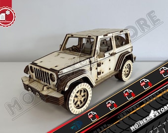 Jeep Wrangler 3mm Cnc laser cut Dxf, Ai, Cdr, Pdf, Svg files. Etc