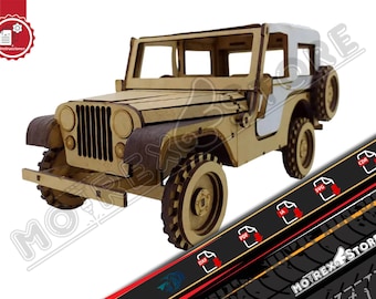 Jeep Cj5 files with canvas cnc laser cut Dxf, Ai, Cdr, Pdf, Svg. Etc