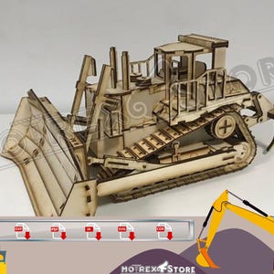 Mijnbouwmachine D11 Dozer Cnc lasergesneden bestanden Dxf, Ai, Cdr, Pdf, Svg. Enz