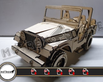 Jeep Cj5 cnc laser cut Dxf, Ai, Cdr, Pdf, Svg files. Etc