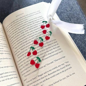 Cherry Hearts Bookmark | Summer Fruit Bookmark | Acrylic Bookmarks