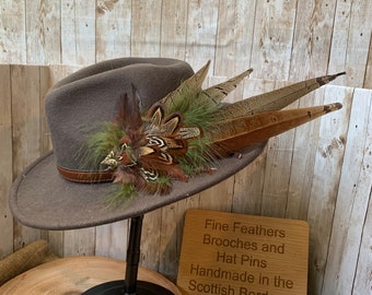 Pheasant feather hat pin