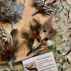 Pheasant feather hat pins and brooches image 3