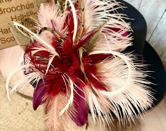 Beautiful bespoke feather brooches and hat pins handmade in the Scottish Borders