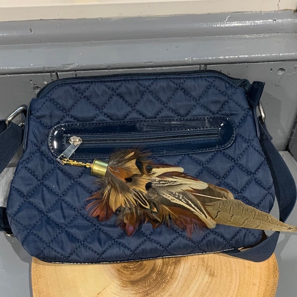 Pheasant feather bag tassels