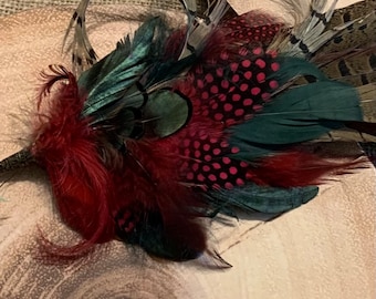 Pheasant feather hat pin