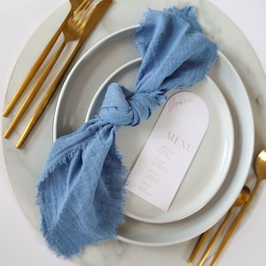 French Blue Napkins - Cloth Napkins Modern - Wedding Napkins - Reusable Napkins - Cloth Napkins Cotton - Linen Napkins - Cheesecloth Napkins