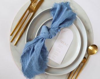 French Blue Napkins - Cloth Napkins Modern - Wedding Napkins - Reusable Napkins - Cloth Napkins Cotton - Linen Napkins - Cheesecloth Napkins