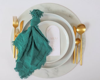 Emerald Green Cloth Napkins - Cloth Napkins Modern - Wedding Napkins - Reusable Napkins - Cloth Napkins Cotton -Wedding Decorations - Linen