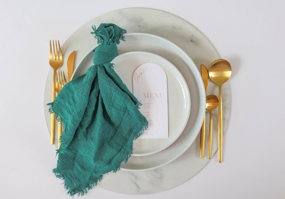 Emerald Green Cloth Napkins Cloth Napkins Modern Wedding Napkins