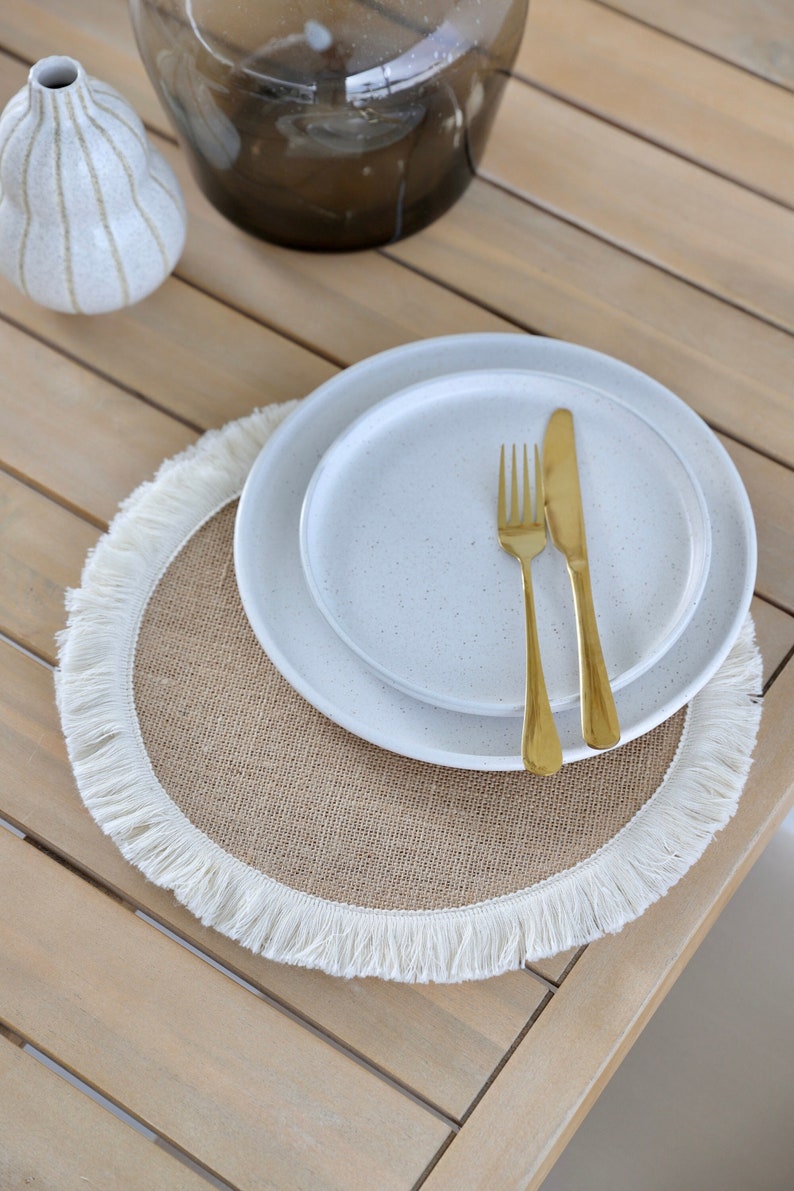 Fringe Placemats Rattan Placemats Boho Wedding Rustic Etsy Australia