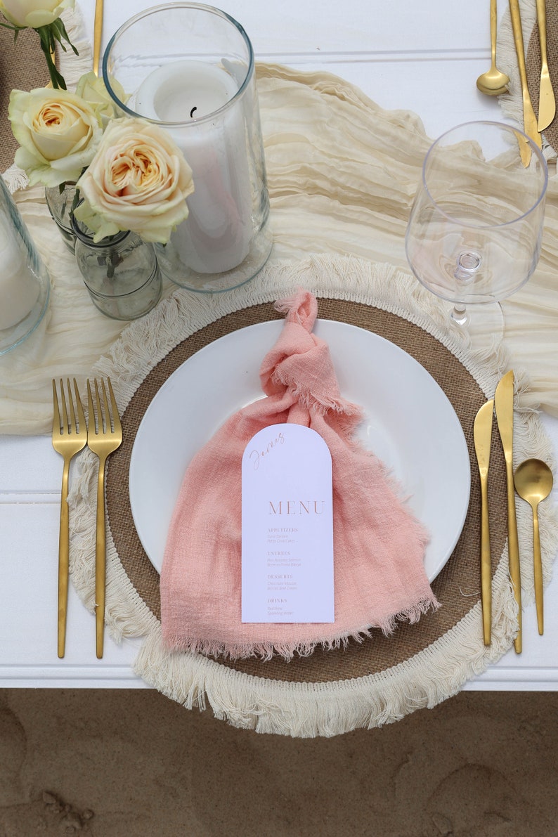 Blush Pink Napkins Cloth Napkins Modern Wedding Napkins Reusable Napkins Cloth Napkins Cotton Rustic Wedding Napkins Cheesecloth image 6