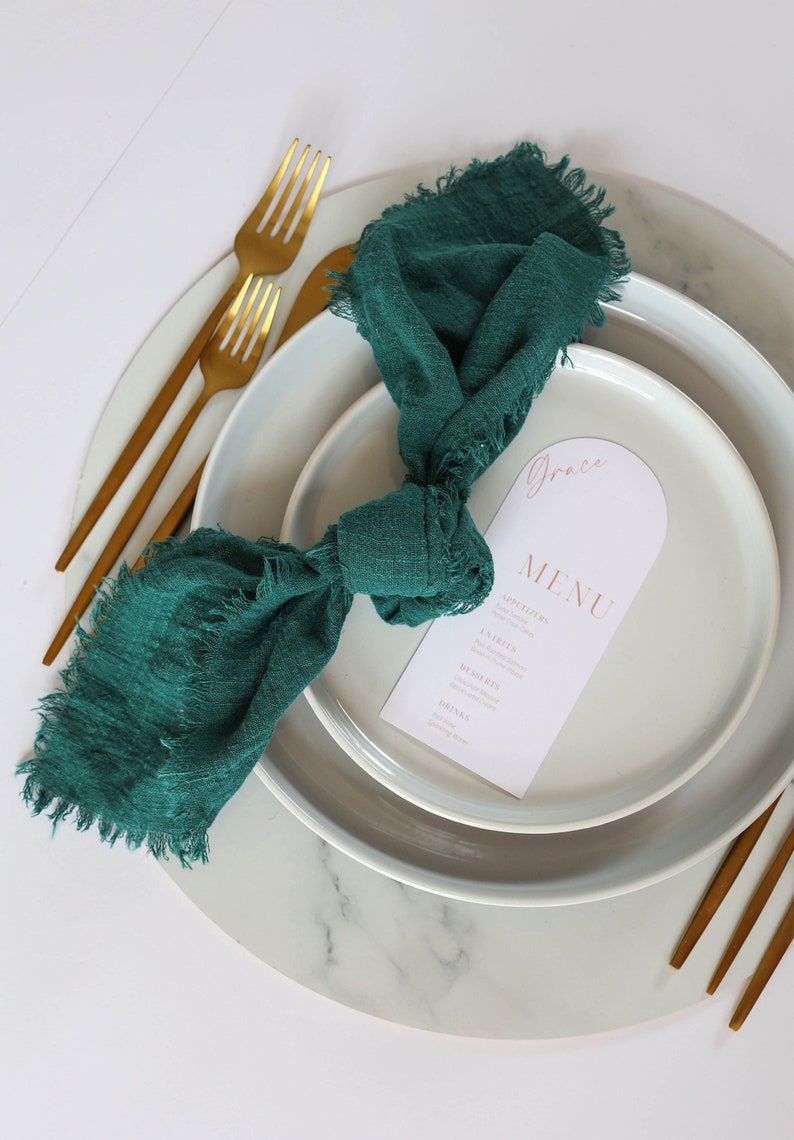 Emerald Green Cloth Napkins Cloth Napkins Modern Wedding Etsy