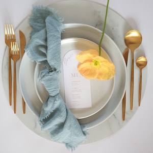 Dusty Blue Napkins - Cloth Napkins Modern - Wedding Napkins - Reusable Napkins - Cloth Napkins Cotton- Rustic Wedding Napkins -Linen Napkins