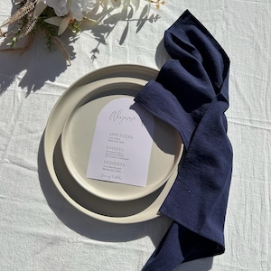 Navy Cotton Rustic Wedding Napkins for Elegant Table Decor - Wedding Decor,  Navy Blue Wedding Napkins,  Cotton Fabric, Linen Napkins