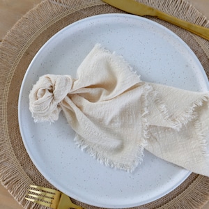Moderne rustikale Stoffservietten für Hochzeit oder Wohnkultur - Haferflocken - Stoffservietten Modern - Hochzeitsservietten - Wiederverwendbare Servietten - Tuch