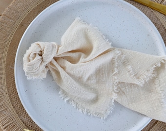 Modern Rustic Cloth Napkins for Wedding or Home Decor - Oatmeal Napkins - Cloth Napkins Modern - Wedding Napkins - Reusable Napkins - Cloth