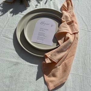 Peach Cotton Linen Napkins for Rustic Wedding Decor -  Peach Wedding Napkins,  Cotton Fabric, Linen Napkins, Seamed Cotton Napkins
