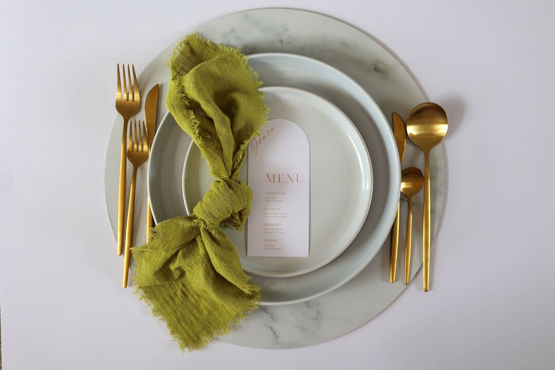 Olive Green Napkins Cloth Napkins Modern Wedding Napkins Reusable