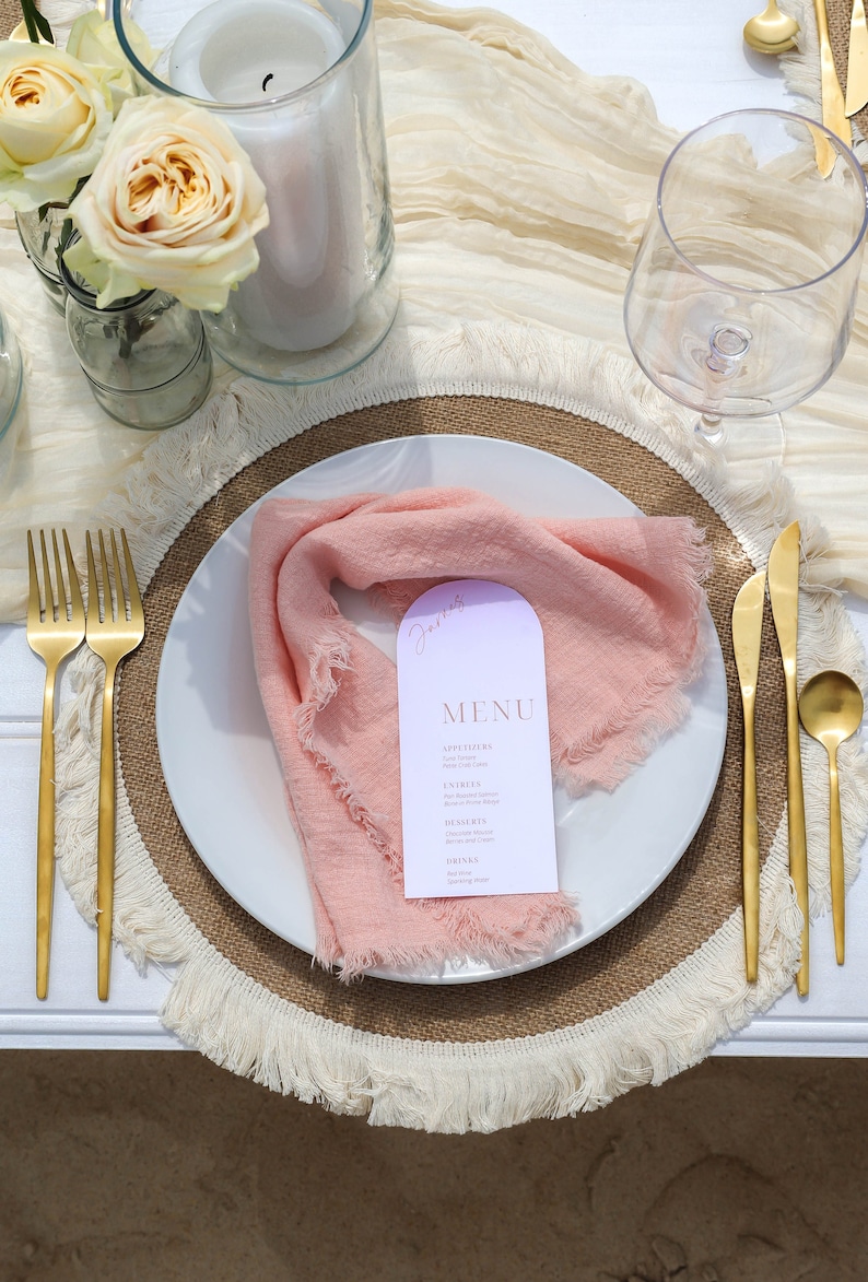 Blush Pink Napkins Cloth Napkins Modern Wedding Napkins Reusable Napkins Cloth Napkins Cotton Rustic Wedding Napkins Cheesecloth image 2