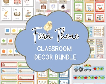 FARM THEME Classroom Decor Bundle, Printable Farm Theme Classroom Decor, Preschool, Kindergarten, Primary, Homeschool, Back to School