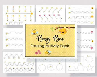 PRESCHOOL LIJN TRACING drukke boek, Preschool tracering activiteitenboek, pre-schrijfactiviteit, peuter drukke boek werkmap, Instant Download