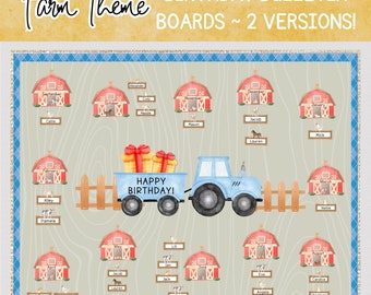 FARM THEME BIRTHDAY Bulletin Board, Editable Farm Birthday Display Board, 2 Versions, Printable Barnyard Birthday Display, Primary Classroom