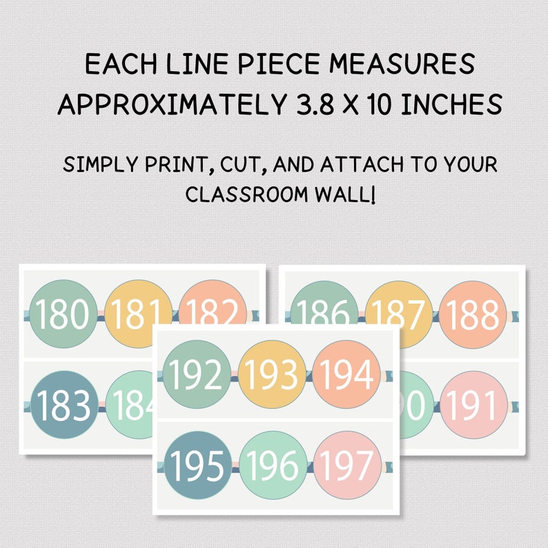 BOHO GARDEN CLASSROOM Number Line, Printable Soft Colors Number Line 0 ...