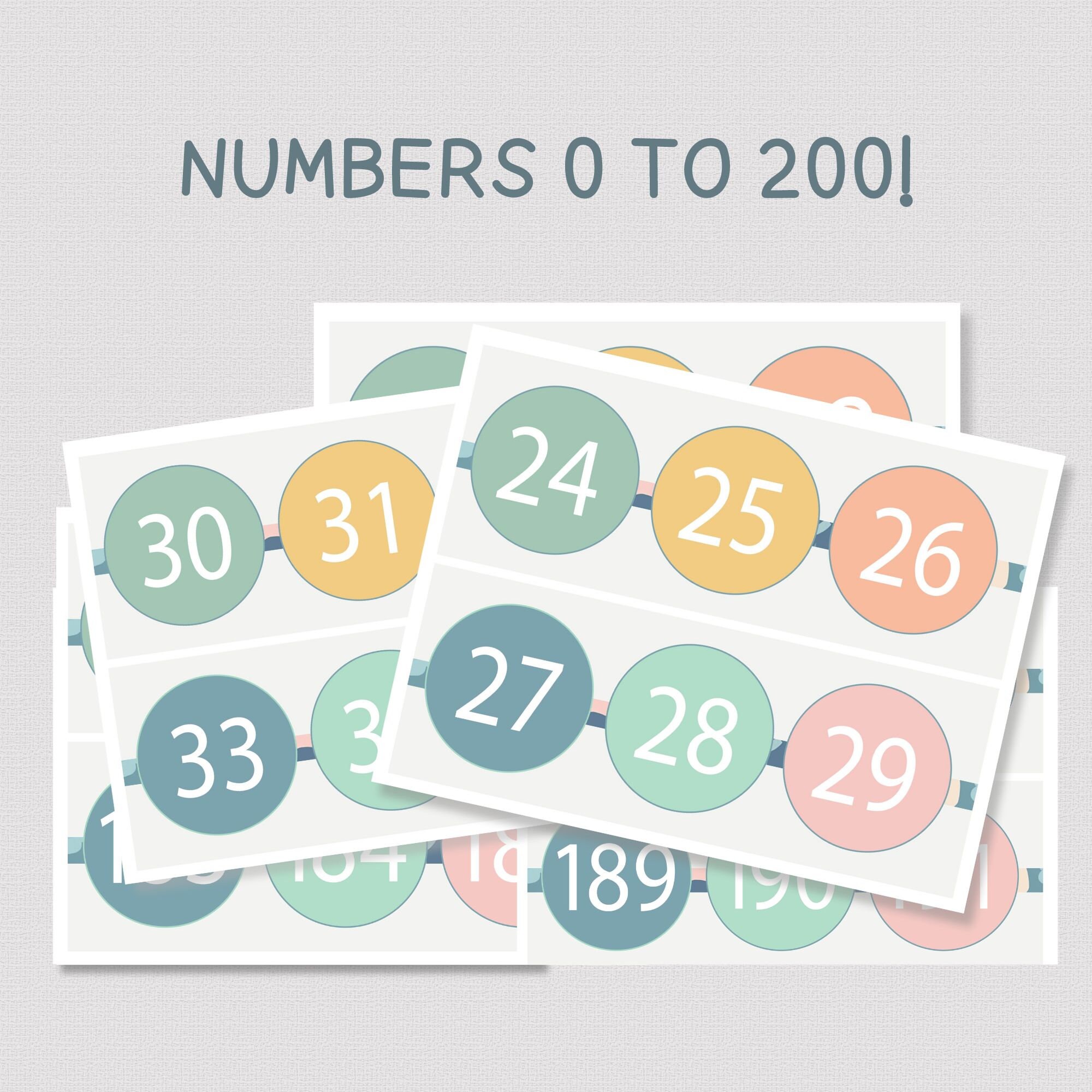 BOHO GARDEN CLASSROOM Number Line, Printable Soft Colors Number Line 0 ...
