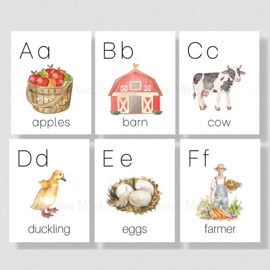 FARM THEME ALPHABET Posters, Printable Farm Alphabet, Farm Alphabet
