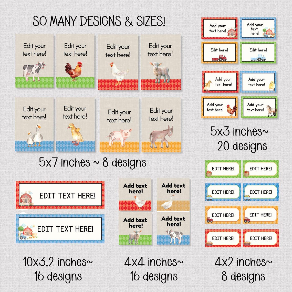 FARM THEME CLASSROOM Labels and Tags, Large Set of Editable Farm Labels ...