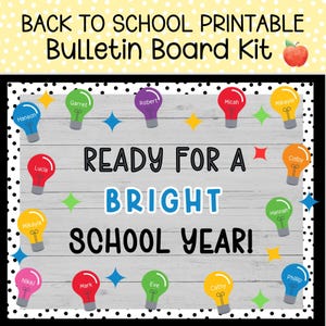 BACK TO SCHOOL Bulletin Board Kit, Welcome Bulletin Board For All Grades, Printable Classroom Door Decor, Editable Classroom Bulletin Board