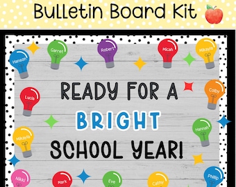 BACK TO SCHOOL Bulletin Board Kit, Welcome Bulletin Board For All Grades, Printable Classroom Door Decor, Editable Classroom Bulletin Board
