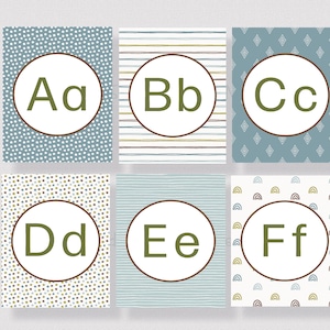 BOHO ALPHABET POSTERS For Classroom, Printable Alphabet Classroom Decor, Abc Posters for Classroom, Alphabet Wall Decor, Homeschool Decor
