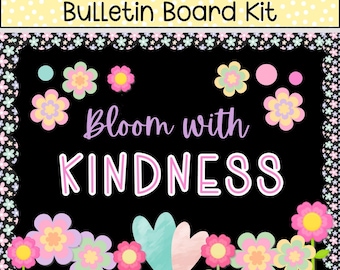 LENTE BULLETIN BOARD Kit, Afdrukbare Vriendelijkheid Lente Bulletin Board Kit, Retro Flower Bulletin Board Kit, Vriendelijkheid Klas Deur Display