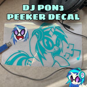 MLP My Little Pony DJ PON3 vinyl record scratch decal PEEKER adhesive car sticker laptop water bottle permanent weatherproof equestria girls