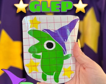 Smiling Friends Glep vinilo adhesivo para coche portátil permanente verde morado adulto natación athf bojack