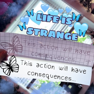 Life is Strange Chloe Price Max Caulfield deze actie heeft gevolgen autosticker witte zwarte zelfklevende permanente sticker