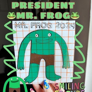 Lächelnde Freunde Herr Frosch für Präsident 2024 Erwachsene schwimmen Charlie Pim Glep athf Aufkleber grün Auto Aufkleber