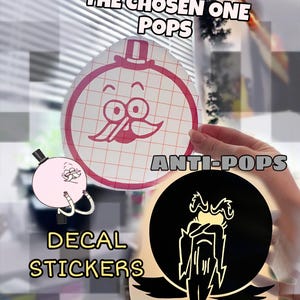 Regular Show Pops The Chosen One vs Anti Pops prophecy symbol permanent laptop car cricut sticker decal waterproof Mordecai Rigby