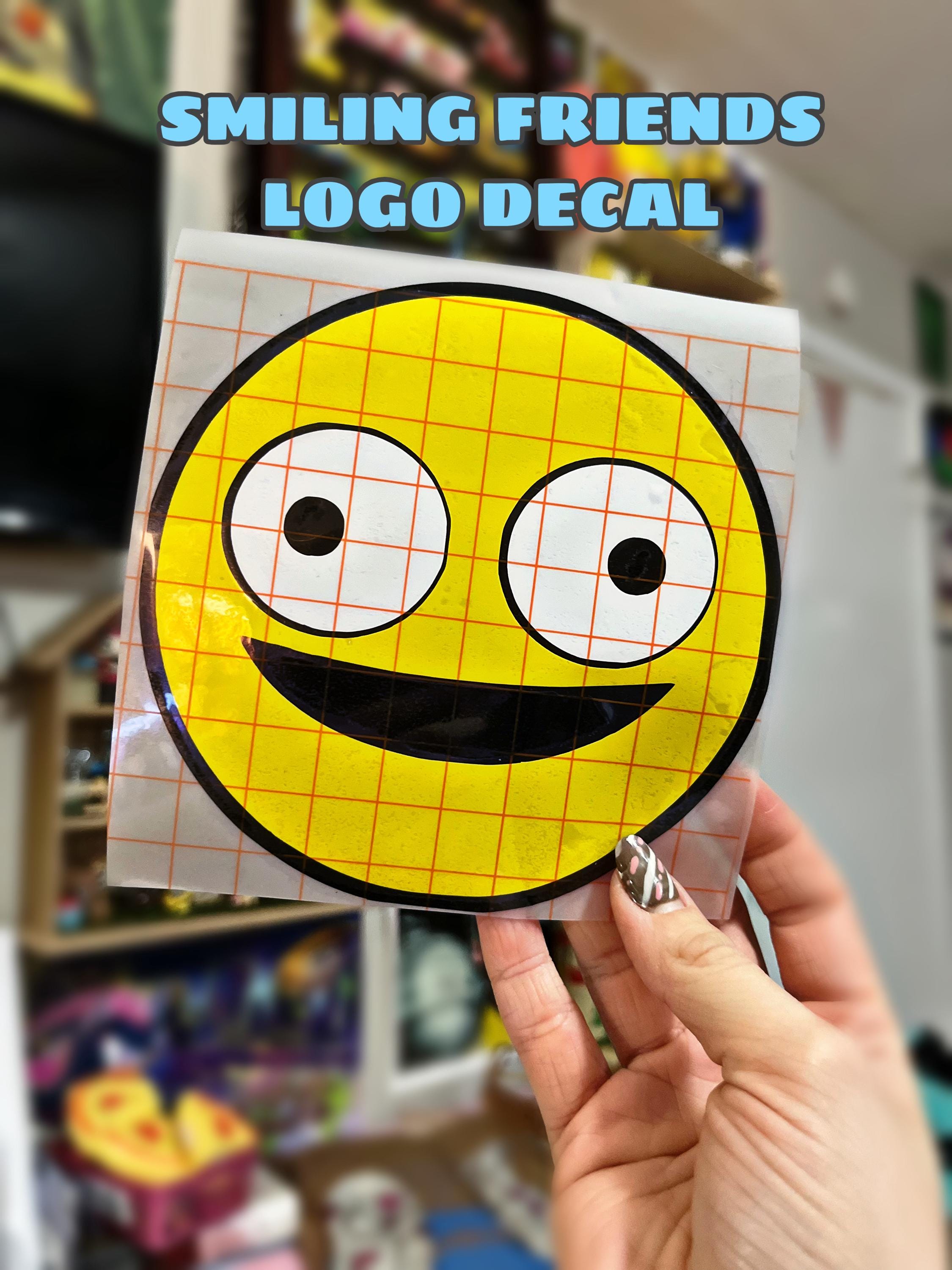 Smiling Friends Logo Sticker Vinyl Layered Decal Permanent
