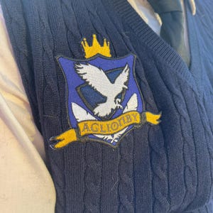 The Raven Cycle Boys Aglionby Boys Academy school crest embroidered iron on sew on patch for cosplay or collection vests backpacks jackets