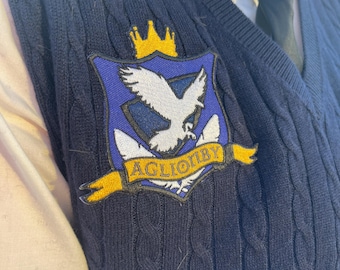 The Raven Cycle Boys Aglionby Boys Academy school crest embroidered iron on sew on patch for cosplay or collection vests backpacks jackets