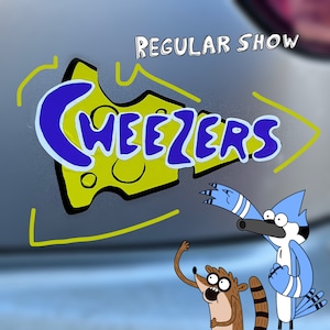 Regular Show cheezers rigby mordecai layered cricut black white purple vinyl decal adhesive car sticker