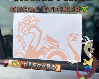 Calcomanía para auto MLP Discord My Little Pony PEEKER, calcomanía de vinilo Equestria Girls, hecha por fans, mercancía permanente, resistente a la intemperie, con protección UV, impermeable
